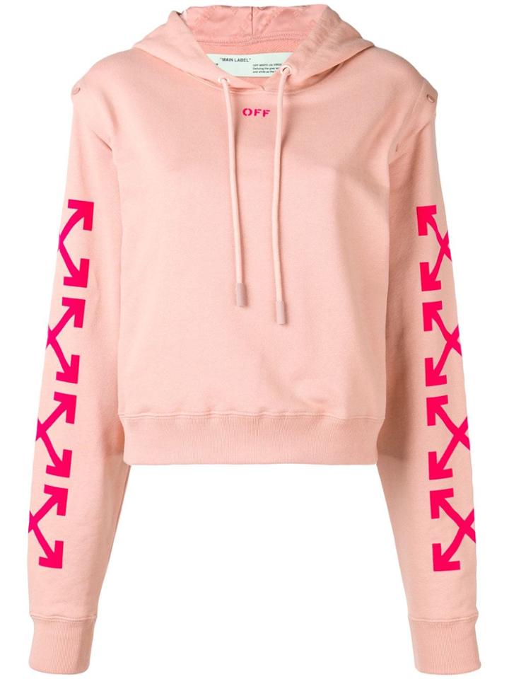 Off-white Hooded Sweatshirt - Pink