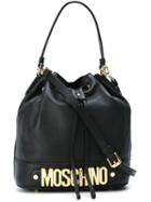 Moschino Logo Bucket Tote, Women's, Black