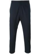 Jil Sander Cropped Trousers, Men's, Size: 48, Blue, Cotton/spandex/elastane
