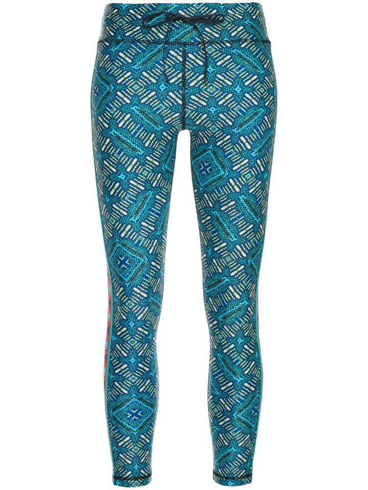 The Upside Aztec Print Performance Leggings - Blue