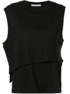T By Alexander Wang Twisted Layered Tank Top - Black