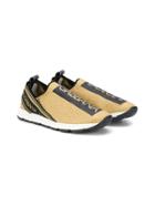 Dolce & Gabbana Kids Logo Print Slip-on Sneakers - Black