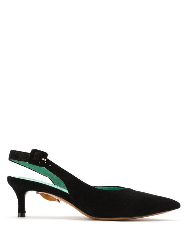Blue Bird Shoes Slingback Camurça Preta - Black