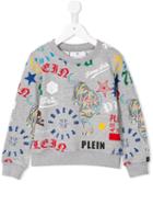 Philipp Plein Junior - Mania Sweatshirt - Kids - Cotton - 8 Yrs, Grey