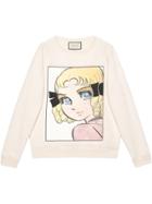 Gucci Cotton Sweatshirt With Manga Print - White