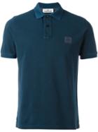 Stone Island Logo Patch Polo Shirt, Men's, Size: Large, Blue, Cotton