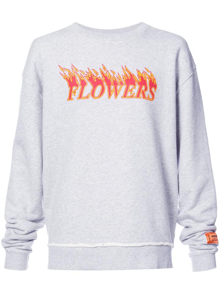 Heron Preston Flame Print Sweatshirt - Grey