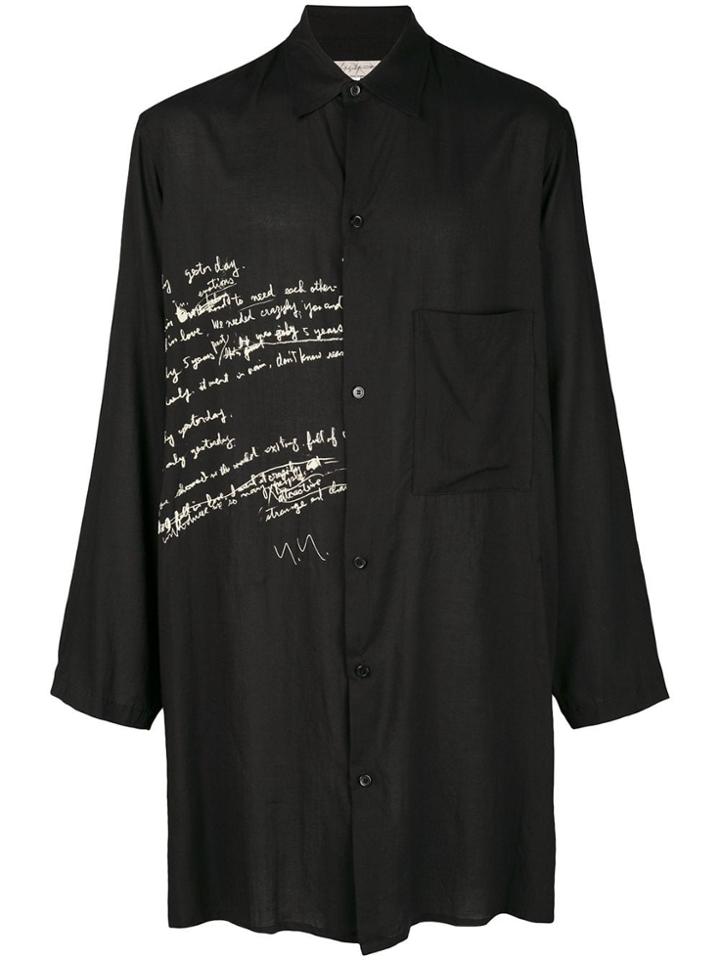 Yohji Yamamoto Oversized Printed Shirt - Black