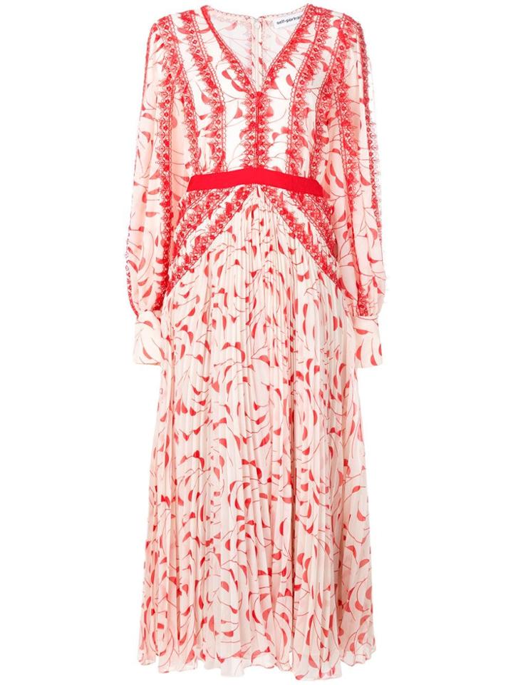 Self-portrait Crescent Printed Midi Dress - Neutrals