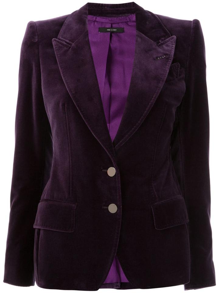 Tom Ford Peaked Lapel Slim-fit Blazer - Purple