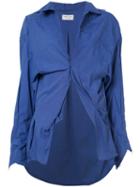 Sabine Luise - Buttoned Waist Shirt - Women - Cotton - One Size, Blue, Cotton