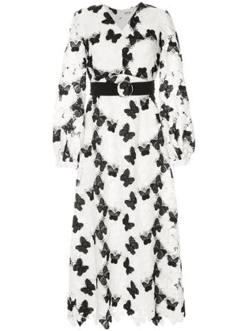Bedouin Butterfly Embroidered Dress - White