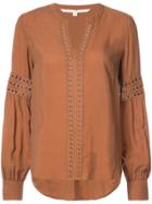 Veronica Beard Stud Embellished Blouse - Brown