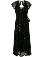 Temperley London Sequinned Frill Trim Dress - Black