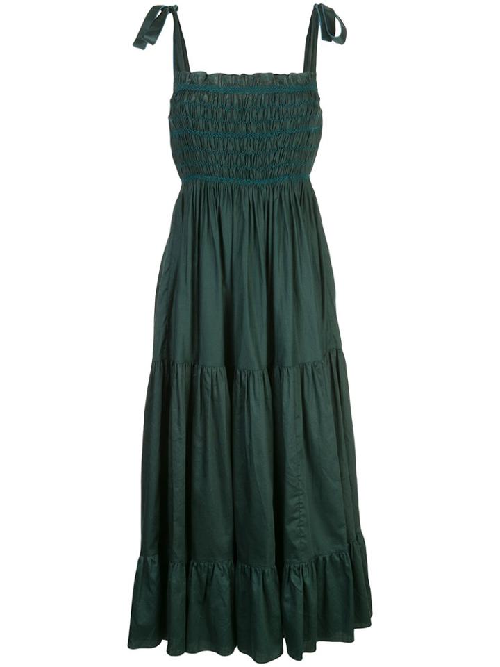 Cynthia Rowley Hailey Smocked Polished Dress - Green