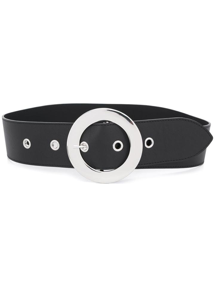 Erika Cavallini Round Buckle Belt - Black