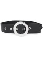 Erika Cavallini Round Buckle Belt - Black