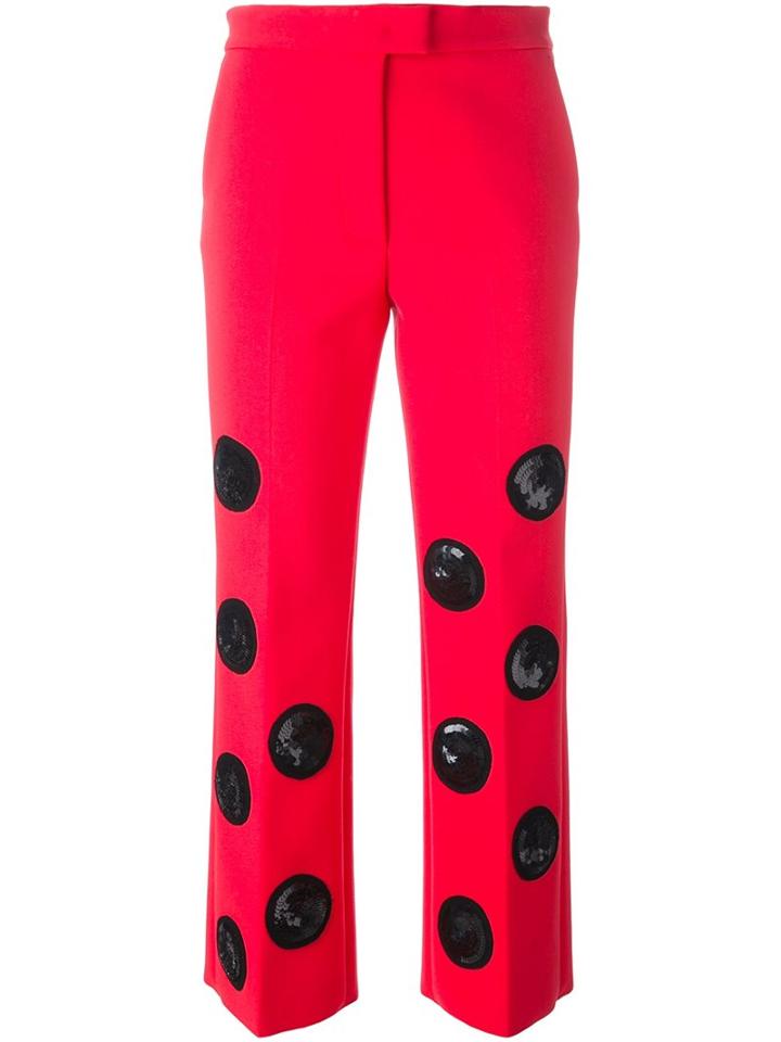 Msgm Circles Appliqué Cropped Trousers