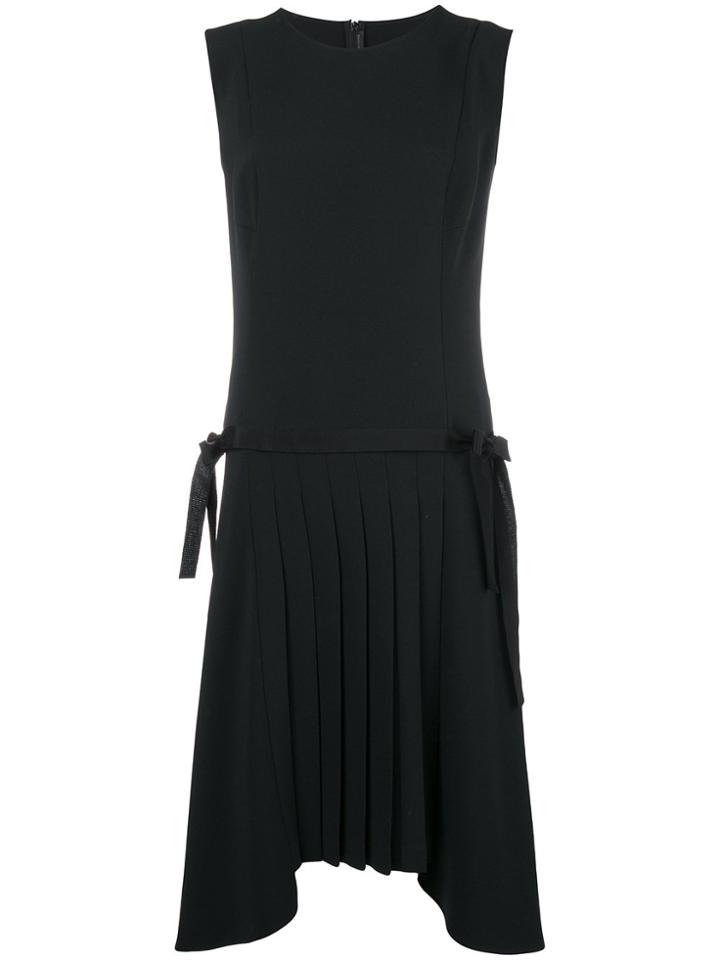 Ermanno Scervino Flared Pleated Midi Dress - Black