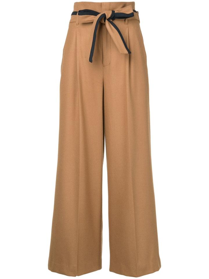 Loveless Belted Wide Leg Trousers - Brown