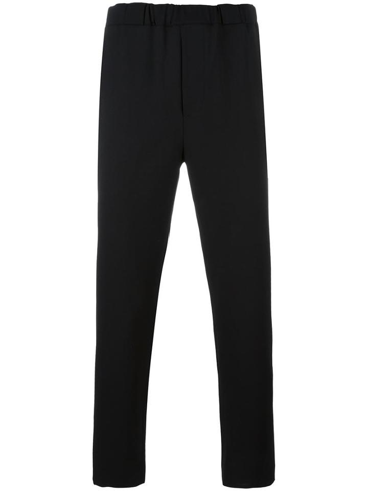 Lucio Vanotti Elasticated Straight Leg Trousers, Men's, Size: 3, Black, Virgin Wool/spandex/elastane/cotton
