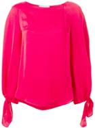 Carven Puff Sleeve Blouse, Size: 40, Pink/purple, Polyester