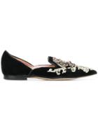 Alberta Ferretti Embroidered Slip-on Shoes - Black