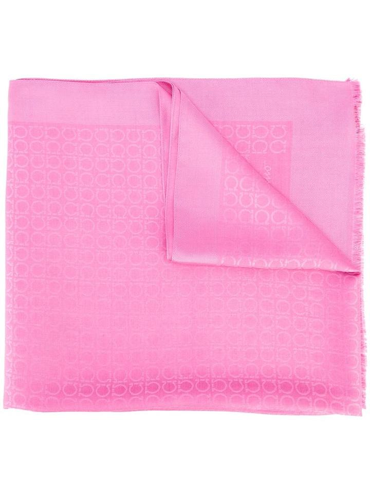 Salvatore Ferragamo 'st Gannew' Scarf, Women's, Pink/purple, Silk/wool