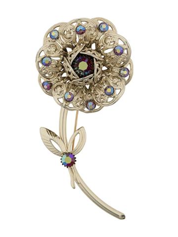 Susan Caplan Vintage 1960's Sarah Coventry Flower Brooch - Gold