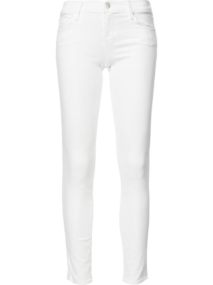 J Brand Cropped Super Skinny Jeans, Women's, Size: 31, White, Cotton/polyester/spandex/elastane