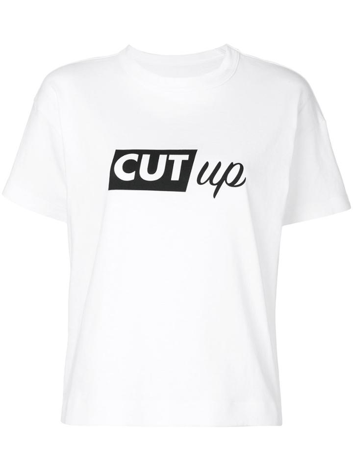 Sacai Cut-up Slogan T-shirt - White