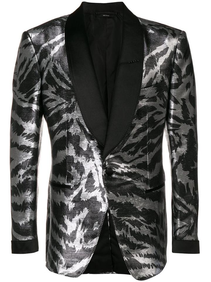 Tom Ford Metallic Zebra Blazer - Silver