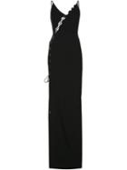 David Koma Lace-up Detail Evening Dress, Women's, Size: 8, Black, Nappa Leather/acetate/viscose/sinflex