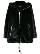 Dsquared2 Faux Fur Hooded Jacket - Black