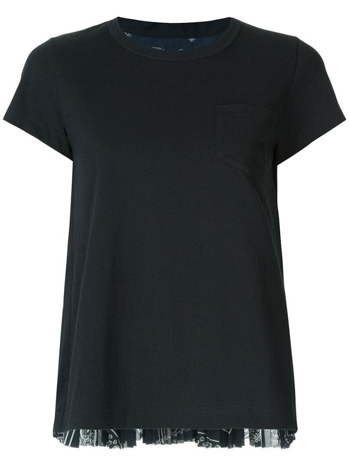 Sacai Pleated Bandana Back T-shirt - Blue