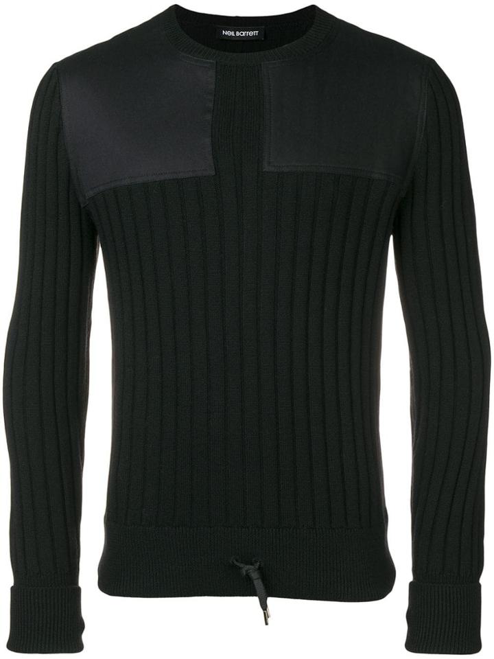 Neil Barrett Ribbed Panelled Jumper - Black
