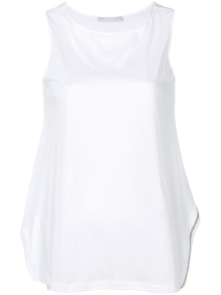 Fabiana Filippi Side Slit Sleeveless Blouse - White