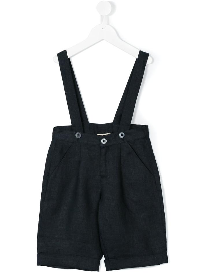 Cashmirino - Shorts With Braces - Kids - Linen/flax - 2 Yrs, Blue