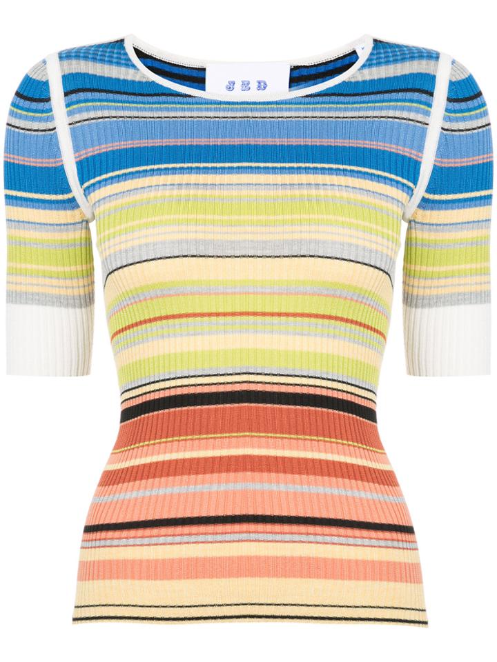 Jed Striped Rib Knit Sweater - Multicolour