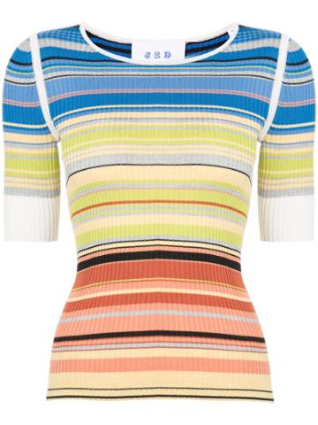 Jed Striped Rib Knit Sweater - Multicolour