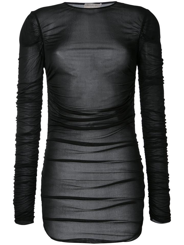 Emilio Pucci - Striped T-shirt - Women - Cupro - 40, Black, Cupro