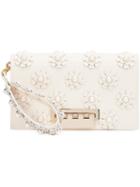 Zac Zac Posen - Flower Embellished Clutch - Women - Calf Leather - One Size, White, Calf Leather