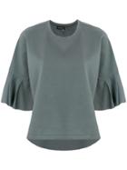 Roberto Collina Frill Sleeve T-shirt - Grey