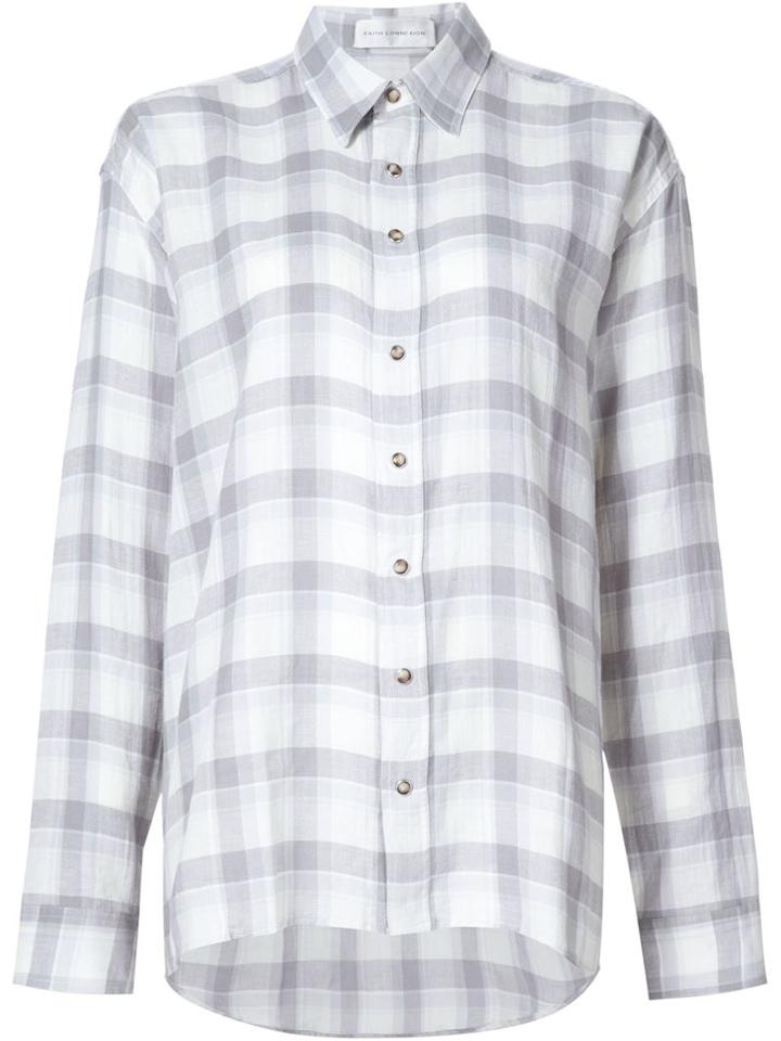 Faith Connexion Checked Shirt, Women's, Size: S, Grey, Cotton/linen/flax/ramie