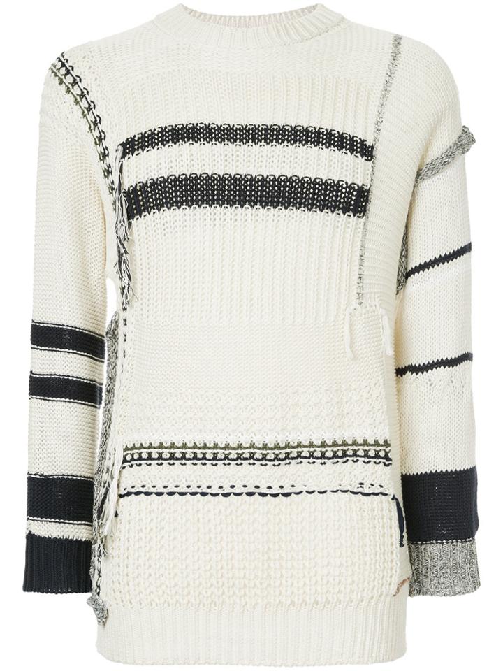 Maison Flaneur Striped Jumper - White