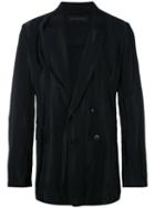 Striped Double Breasted Blazer - Men - Rayon/wool - Xs, Black, Rayon/wool, Ann Demeulemeester Grise
