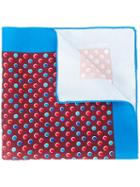 Kiton Dot Print Pocket Square, Men's, Blue, Silk