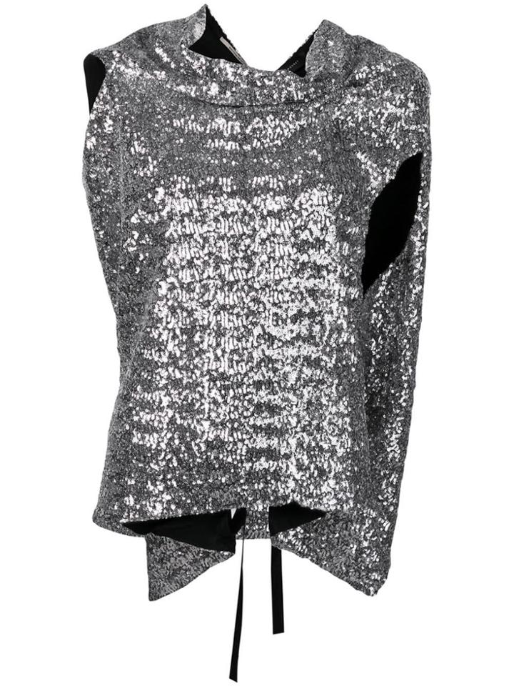 Roland Mouret Eugene Sequin Top - Silver