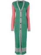 Etro Colour Block Long Coat - Green