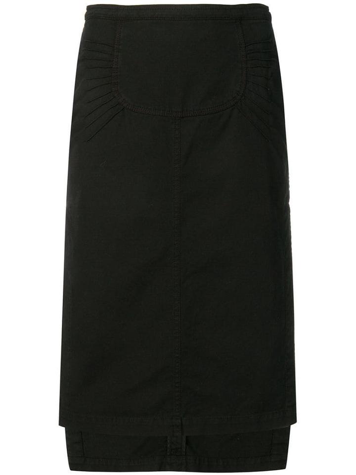 Nº21 Asymmetric Midi Skirt - Black